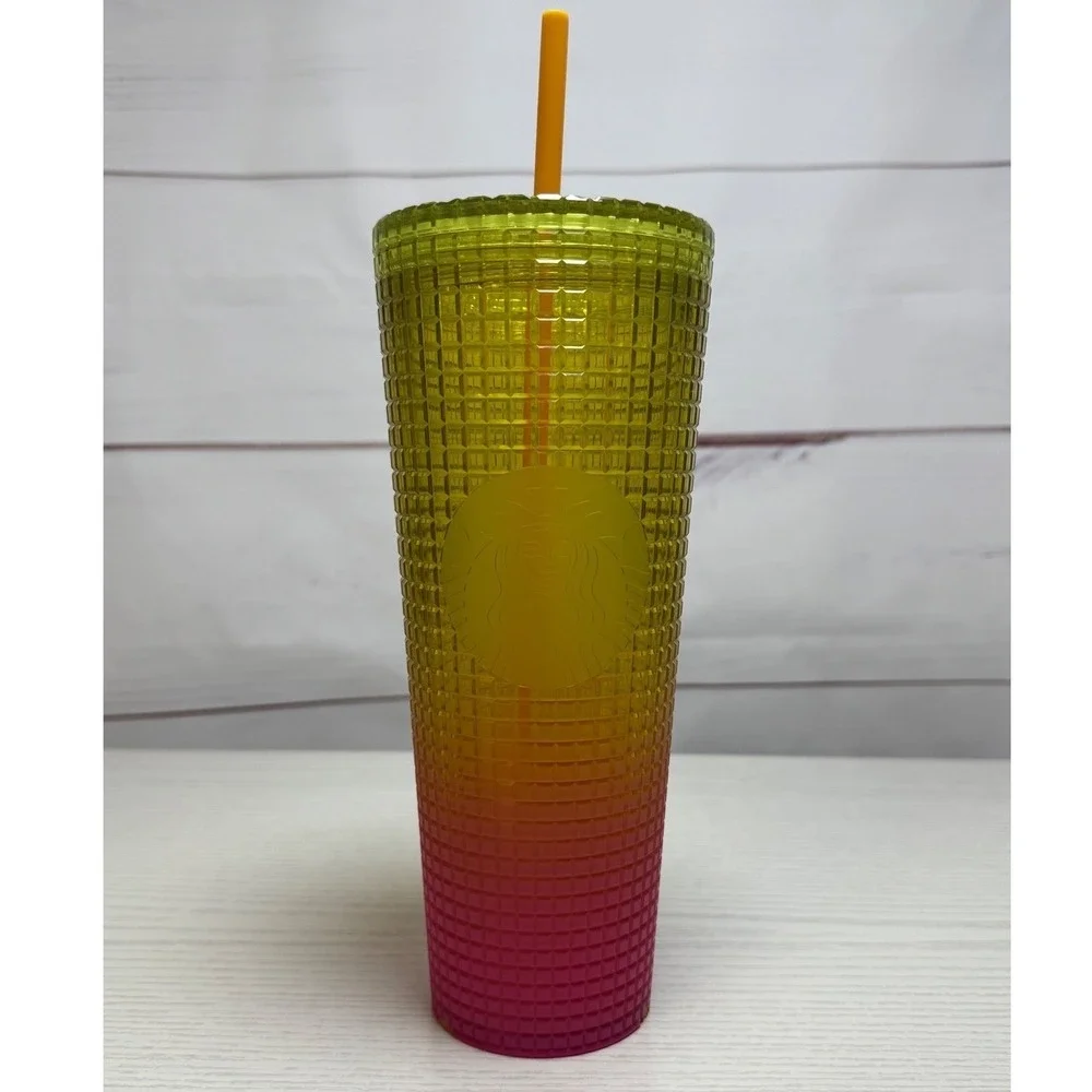 Starbucks Limited Edition‎ / Pink & Yellow Gradient Studded Tumbler / Sku0075
